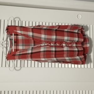 Express red & white plaid sleeveless shirt